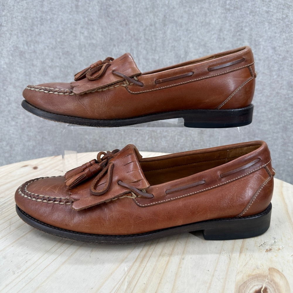 Johnston & Murphy Loafers Mens 9N Tan Leather Kiltie Tassel